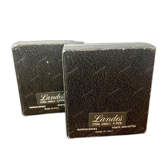 Vintage I Preziosi Italy Silver Plated Napkin Rings 2 Boxes Set of 8 - 1980s NEW - Picture 4 of 4